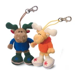 Nici 23906 Anhänger Mit Karabiner Plüsch 12cm Elch Detlef - Blau -Nici Plüsch Verkauf 23906