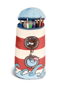 Nici 38162 Stiftemäppchen Schlamper Classic Bear Bär Leuchtturm 19x10cm Plüsch