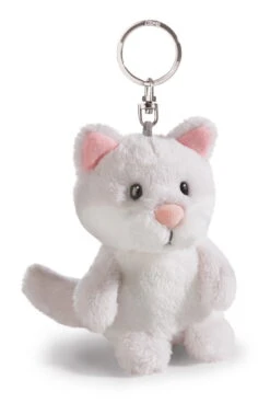 Nici 41115 Schlüsselanhänger Katze Hellgrau Ca 10cm Plüsch