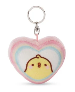 Nici 48222 Schlüsselanhänger Herzförmig PiuPiu Molang Regenbogen 8cm Kawaii