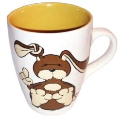 Nici 22037 Tasse Hase Puschel Braun Porzellan Spring Frühling Rabbit 11cm Ø8,5cm -Nici Plüsch Verkauf N22037 bearbeitet